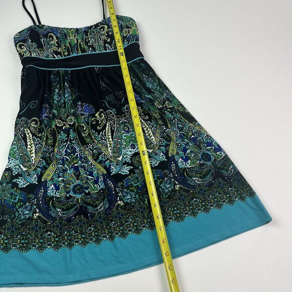 City Triangles Y2K babydoll Mini Dress S Floral Paisley Milkmaid Fairy Grunge - Picture 8 of 11